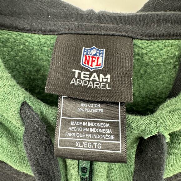 NFL Team Apparel Size XL Jacket New York Jets Green Zip Up Hoodie Outerwear - Picture 5 of 6